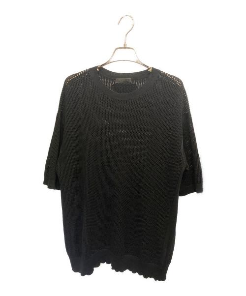 PRADA（プラダ）PRADA (プラダ) オープンニットTシャツ ブラック サイズ:50の古着・服飾アイテム