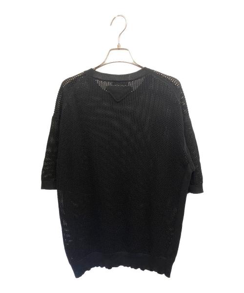 PRADA（プラダ）PRADA (プラダ) オープンニットTシャツ ブラック サイズ:50の古着・服飾アイテム