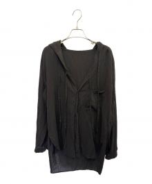 Y's（ワイズ）の古着「CELLULOSE LAWN HOODED BLOUSE」｜ブラック