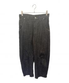 Y's（ワイズ）の古着「8OZ DENIM WIDE PANTS 」｜グレー