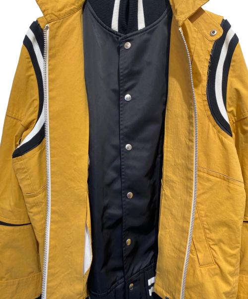 sacai（サカイ）sacai (サカイ) Cotton Oxford Blouson レイヤードジャケット イエロー サイズ:3の古着・服飾アイテム
