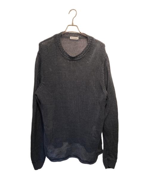 JIL SANDER（ジルサンダー）JIL SANDER (ジルサンダー) リネンローゲージニットプルオーバー ブラック サイズ:52の古着・服飾アイテム