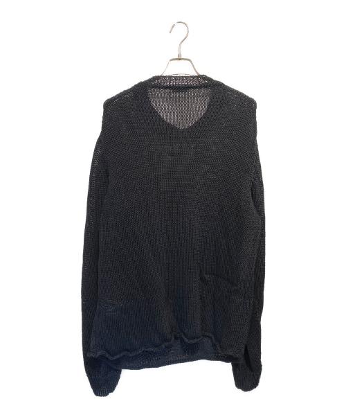 JIL SANDER（ジルサンダー）JIL SANDER (ジルサンダー) リネンローゲージニットプルオーバー ブラック サイズ:52の古着・服飾アイテム