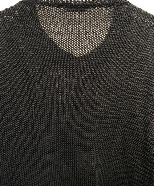 JIL SANDER（ジルサンダー）JIL SANDER (ジルサンダー) リネンローゲージニットプルオーバー ブラック サイズ:52の古着・服飾アイテム