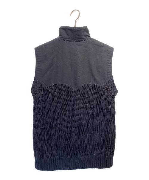 sacai（サカイ）sacai (サカイ) ニット切替ヨークベスト ネイビー サイズ:3の古着・服飾アイテム