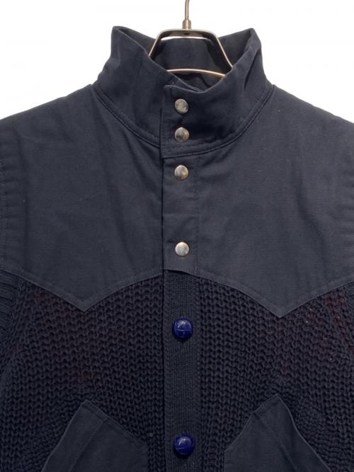 sacai（サカイ）sacai (サカイ) ニット切替ヨークベスト ネイビー サイズ:3の古着・服飾アイテム