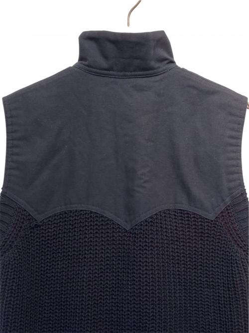 sacai（サカイ）sacai (サカイ) ニット切替ヨークベスト ネイビー サイズ:3の古着・服飾アイテム