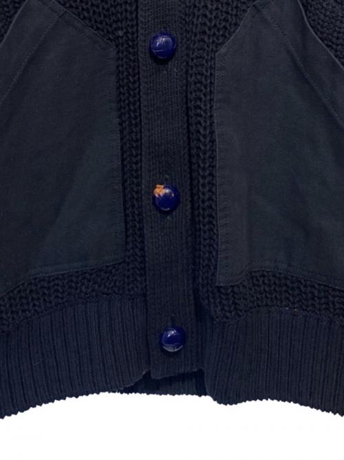 sacai（サカイ）sacai (サカイ) ニット切替ヨークベスト ネイビー サイズ:3の古着・服飾アイテム