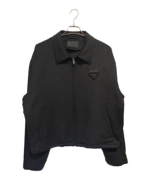 PRADA（プラダ）PRADA (プラダ) ウールxカシミヤ ブルゾンジャケット ブラック サイズ:Mの古着・服飾アイテム