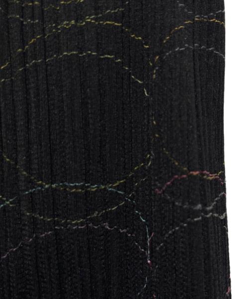 PLEATS PLEASE（プリーツプリーズ）PLEATS PLEASE (プリーツプリーズ) Refraction 幾何学模様 プリーツパンツ ブラック サイズ:3の古着・服飾アイテム