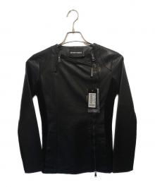 EMPORIO ARMANI（エンポリオ アルマーニ）の古着「レザージャケット」｜ブラック