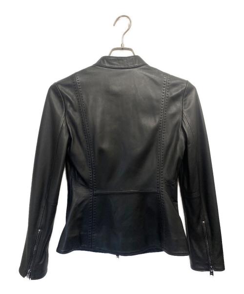 EMPORIO ARMANI（エンポリオ アルマーニ）EMPORIO ARMANI (エンポリオ アルマーニ) レザージャケット ブラック サイズ:36の古着・服飾アイテム