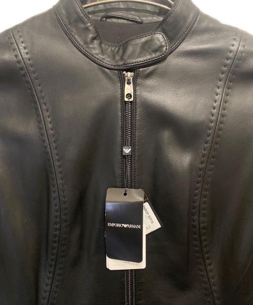 EMPORIO ARMANI（エンポリオ アルマーニ）EMPORIO ARMANI (エンポリオ アルマーニ) レザージャケット ブラック サイズ:36の古着・服飾アイテム