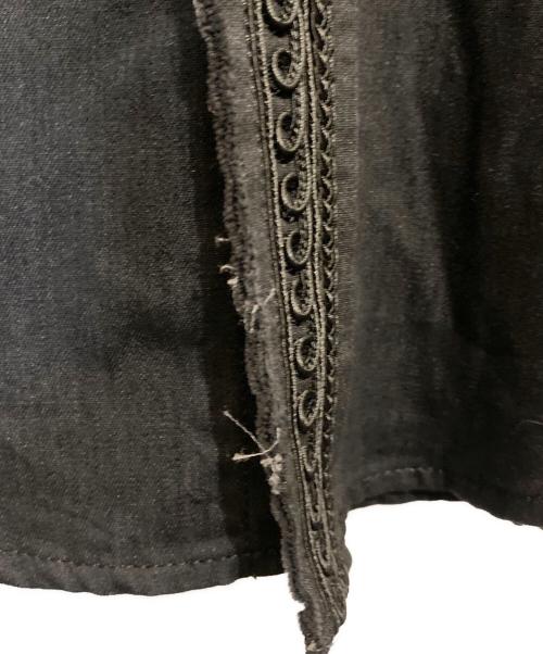 Saint Laurent Paris（サンローランパリ）Saint Laurent Paris (サンローランパリ) Russian Embroidery Denim Shirt/ロシアン エンブロイダリー デニムシャツ ブラック サイズ:XSの古着・服飾アイテム