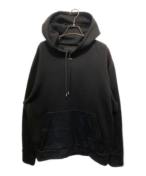 PRADA（プラダ）PRADA (プラダ) ブラック テクニカルコットン フーディー ブラック サイズ:Lの古着・服飾アイテム