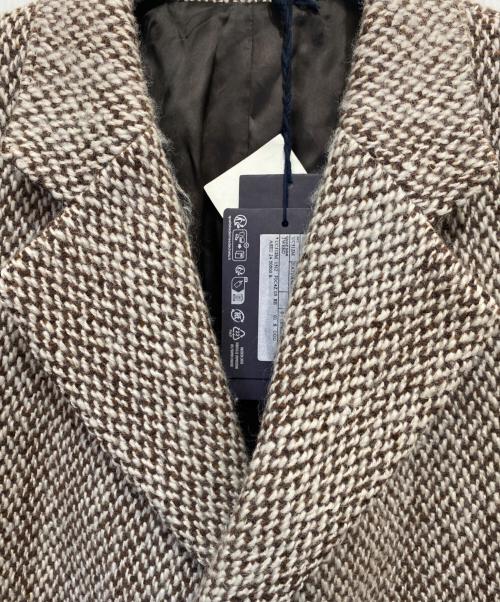 PRADA（プラダ）PRADA (プラダ) トライアングル ロゴ刺繍 ウール ロングコート アイボリー サイズ:48Rの古着・服飾アイテム