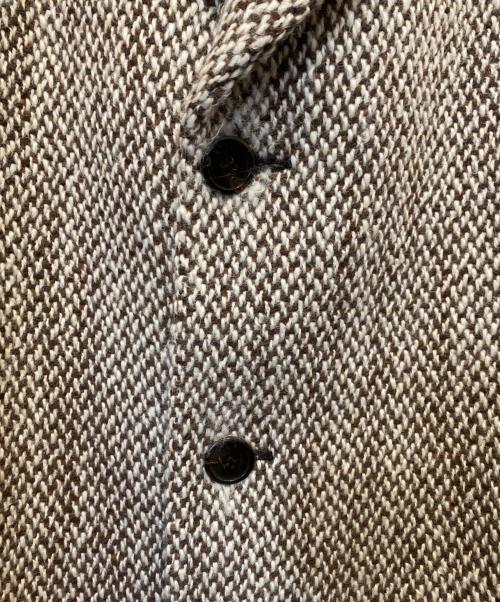 PRADA（プラダ）PRADA (プラダ) トライアングル ロゴ刺繍 ウール ロングコート アイボリー サイズ:48Rの古着・服飾アイテム