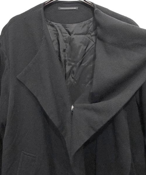 Y's（ワイズ）Y's (ワイズ) ノーカラーラップコート ブラック サイズ:1の古着・服飾アイテム
