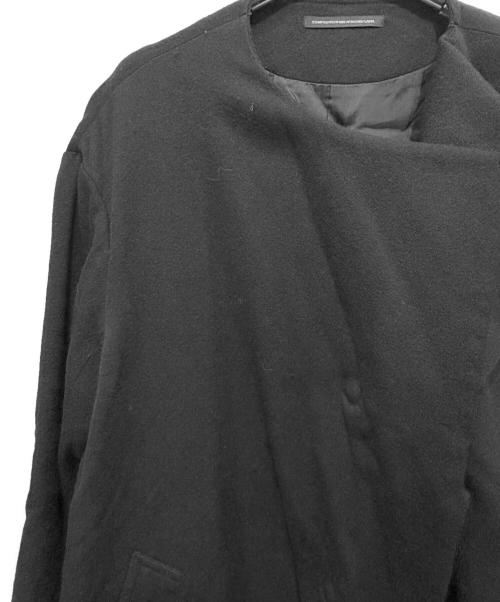 Y's（ワイズ）Y's (ワイズ) ノーカラーラップコート ブラック サイズ:1の古着・服飾アイテム