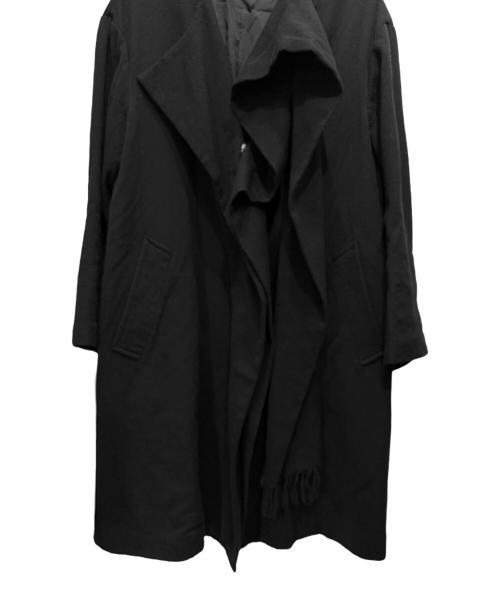 Y's（ワイズ）Y's (ワイズ) ノーカラーラップコート ブラック サイズ:1の古着・服飾アイテム