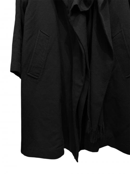 Y's（ワイズ）Y's (ワイズ) ノーカラーラップコート ブラック サイズ:1の古着・服飾アイテム