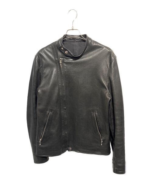 Yohji Yamamoto pour homme（ヨウジヤマモト プールオム）Yohji Yamamoto pour homme (ヨウジヤマモト プールオム) レザージャケット ブラック サイズ:3の古着・服飾アイテム
