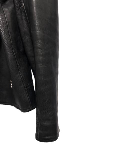 Yohji Yamamoto pour homme（ヨウジヤマモト プールオム）Yohji Yamamoto pour homme (ヨウジヤマモト プールオム) レザージャケット ブラック サイズ:3の古着・服飾アイテム