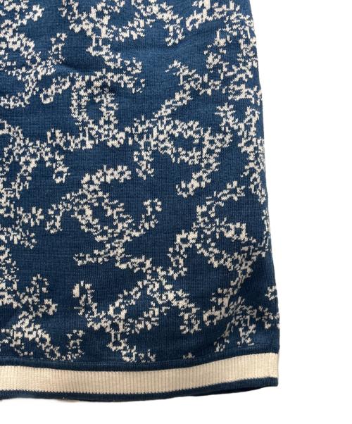 CHANEL（シャネル）CHANEL (シャネル) CHANEL COCO Mark Dress P60683K46389 cotton Navy White/ココ カメリア ニットワンピース ブルー×ホワイト サイズ:36の古着・服飾アイテム