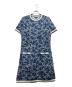 CHANEL（シャネル）の古着「CHANEL COCO Mark Dress P60683K46389 cotton Navy White/ココ カメリア ニットワンピース」｜ブルー×ホワイト
