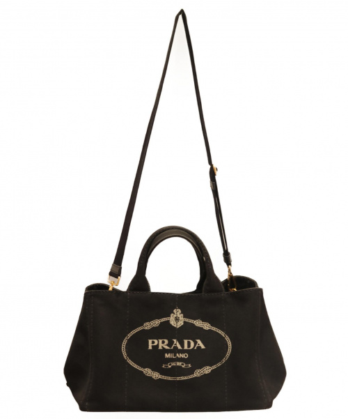 PRADA（プラダ）PRADA (プラダ) 2WAYショルダーバッグ/カナパ ブラックの古着・服飾アイテム