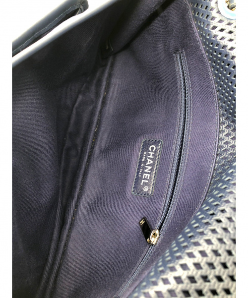 CHANEL（シャネル）CHANEL (シャネル) メッシュチェーンショルダーバッグ ブルー サイズ:29の古着・服飾アイテム