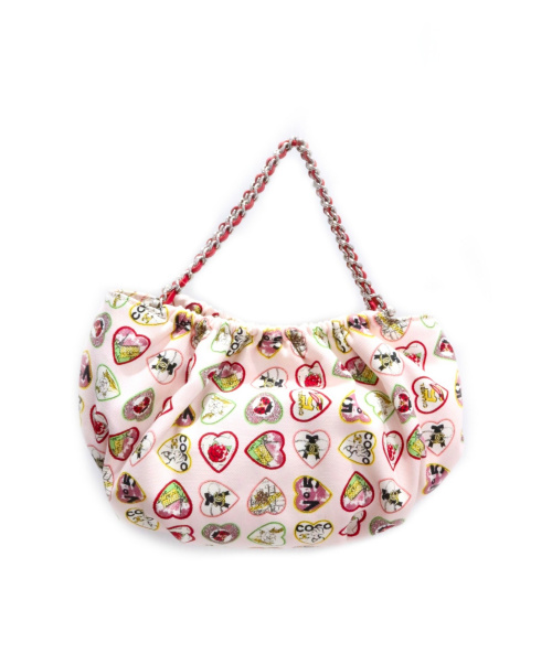 CHANEL（シャネル）CHANEL (シャネル) キャンバスハンドバッグ ピンク サイズ:- バレンタイン限定の古着・服飾アイテム