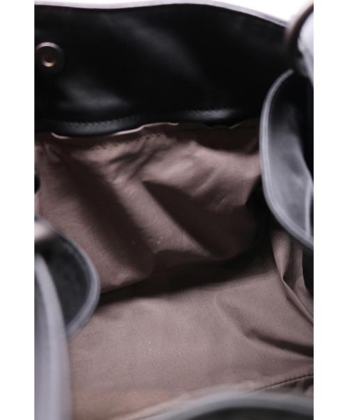BOTTEGA VENETA（ボッテガベネタ）BOTTEGA VENETA (ボッテガベネタ) ロングストラップハンドバッグ ブラック イントレチャートの古着・服飾アイテム