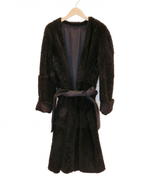 CELINE（セリーヌ）CELINE (セリーヌ) ムートンコート/ムートンガウン ブラック サイズ:38の古着・服飾アイテム