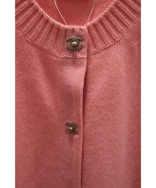 CHANEL（シャネル）CHANEL (シャネル) ターンロックボタンニットカーディガン ピンク サイズ:44 未使用品の古着・服飾アイテム