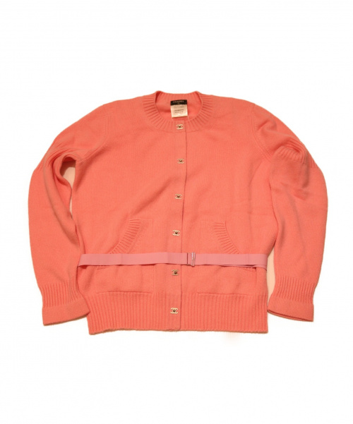 CHANEL（シャネル）CHANEL (シャネル) ターンロックボタンニットカーディガン ピンク サイズ:44 未使用品の古着・服飾アイテム
