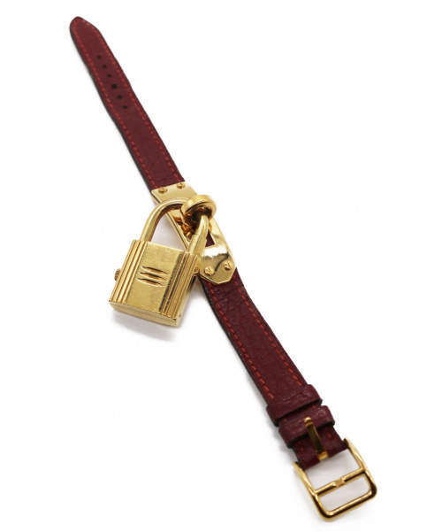HERMES（エルメス）HERMES (エルメス) ケリーウォッチ ゴールド×ボルドー サイズ:- ボルドーの古着・服飾アイテム