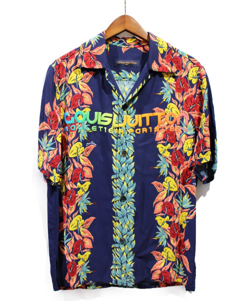 LOUIS VUITTON（ルイ ヴィトン）LOUIS VUITTON (ルイヴィトン) PRINTED LOGO HAWAIIAN SHIRT ネイビー サイズ:Mの古着・服飾アイテム