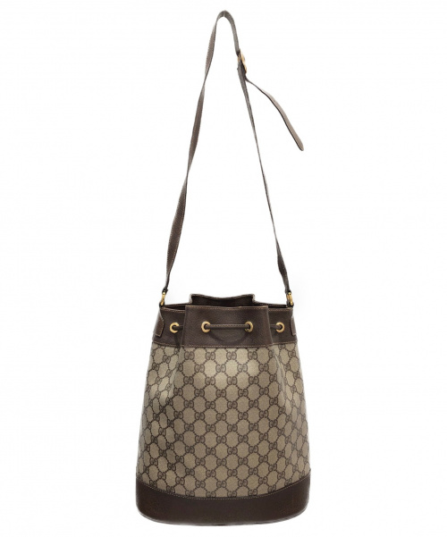 GUCCI（グッチ）GUCCI (グッチ) 巾着ショルダーバッグ ブラウン サイズ:- GG　シェリーラインの古着・服飾アイテム