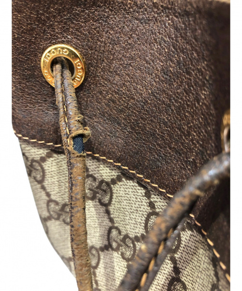 GUCCI（グッチ）GUCCI (グッチ) 巾着ショルダーバッグ ブラウン サイズ:- GG　シェリーラインの古着・服飾アイテム