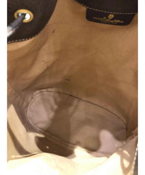 GUCCI（グッチ）GUCCI (グッチ) 巾着ショルダーバッグ ブラウン サイズ:- GG　シェリーラインの古着・服飾アイテム