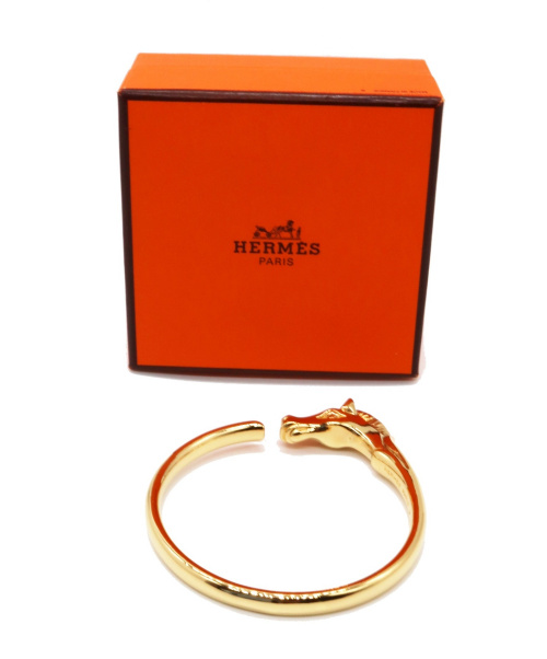 HERMES（エルメス）HERMES (エルメス) シュバルホースヘッドバングル 金メッキ サイズ:Freeの古着・服飾アイテム