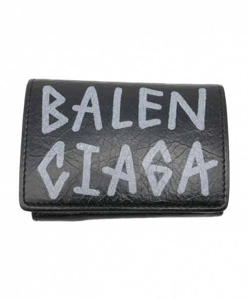 BALENCIAGA（バレンシアガ）BALENCIAGA (バレンシアガ) グラフィティ ミニウォレット ブラック サイズ:- グラフィティ 529553の古着・服飾アイテム