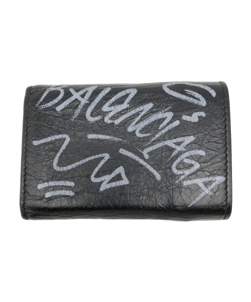 BALENCIAGA（バレンシアガ）BALENCIAGA (バレンシアガ) グラフィティ ミニウォレット ブラック サイズ:- グラフィティ 529553の古着・服飾アイテム