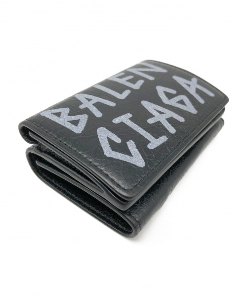 BALENCIAGA（バレンシアガ）BALENCIAGA (バレンシアガ) グラフィティ ミニウォレット ブラック サイズ:- グラフィティ 529553の古着・服飾アイテム
