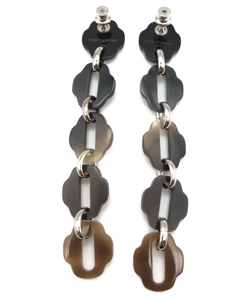 HERMES（エルメス）HERMES (エルメス) バッファローホーンピアス ブラウン サイズ:-の古着・服飾アイテム
