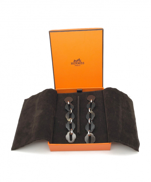 HERMES（エルメス）HERMES (エルメス) バッファローホーンピアス ブラウン サイズ:-の古着・服飾アイテム