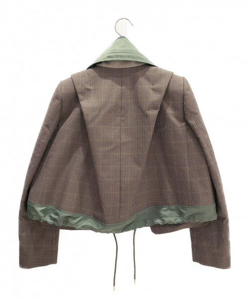 sacai（サカイ）sacai (サカイ) 20SS グレンチェックジャケット ブラウン×グリーン サイズ:1の古着・服飾アイテム