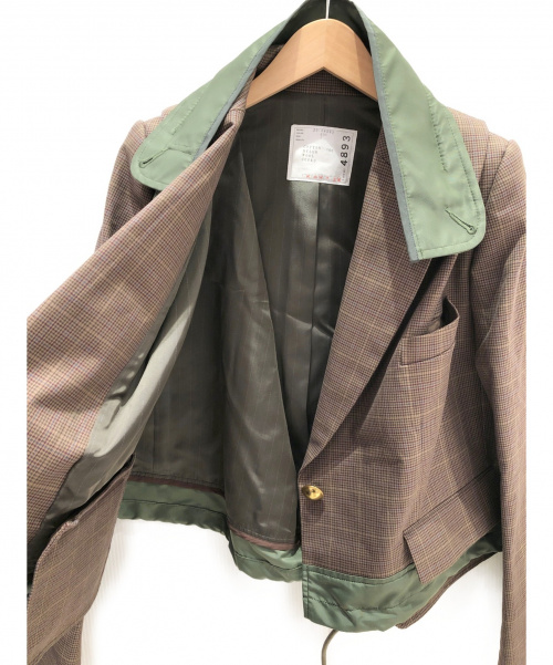 sacai（サカイ）sacai (サカイ) 20SS グレンチェックジャケット ブラウン×グリーン サイズ:1の古着・服飾アイテム