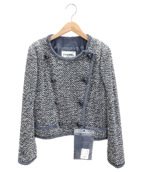 CHANEL（シャネル）CHANEL (シャネル) ダブルジャケット ホワイト×ブルー サイズ:38の古着・服飾アイテム